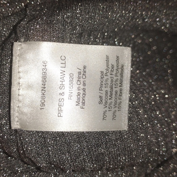 Veronica Beard Esmeralda V Neck Silver Metallic Pullover Ribbed Top S - Picture 5 of 6